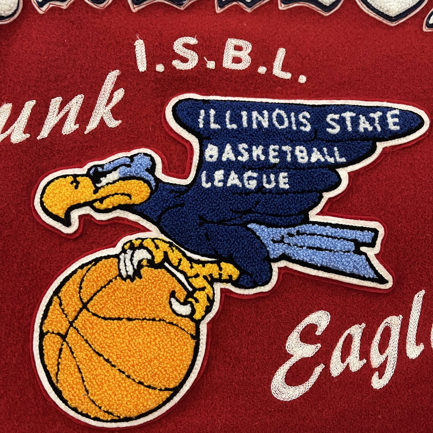 Whitesville Dunk Eagles Varsity Jacket - L | Large, White