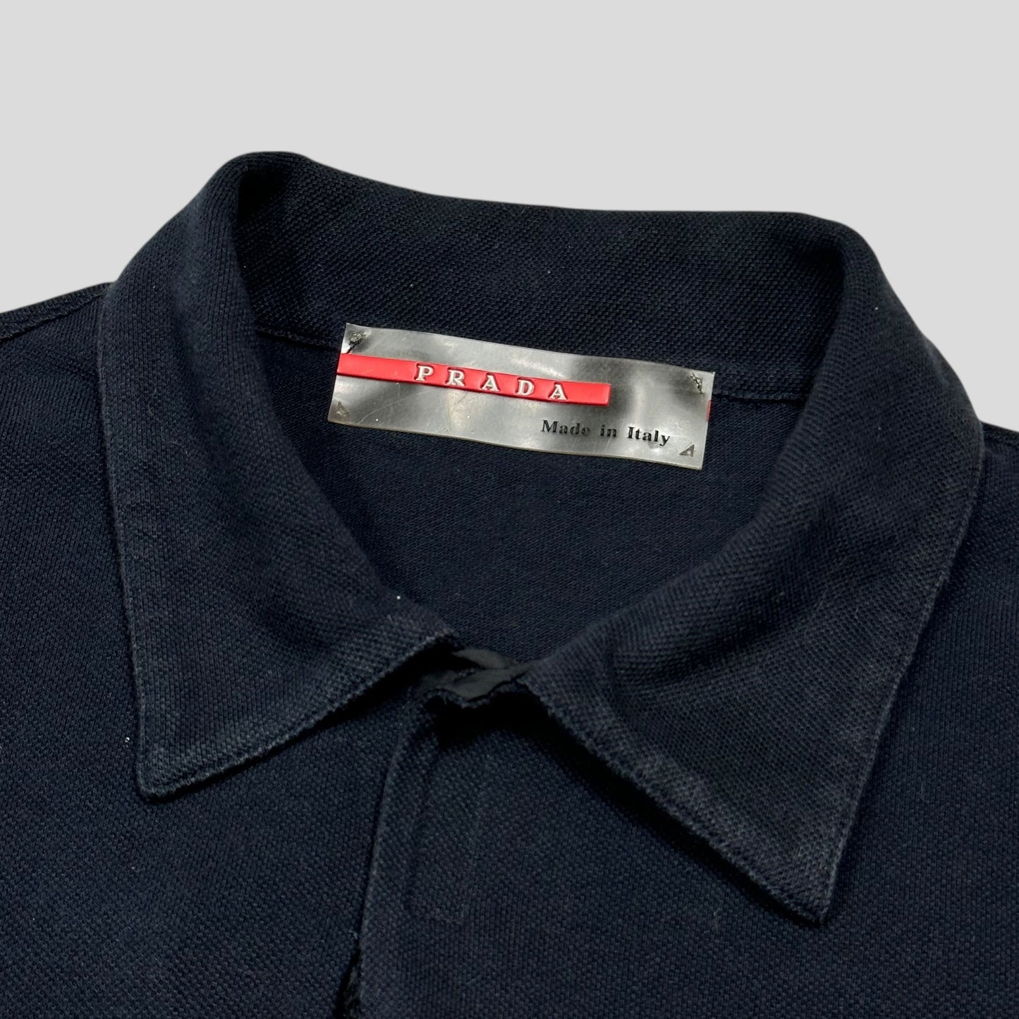 Prada Sport 1998 Vertical Logo Stash Pocket Polo Shirt - M/L