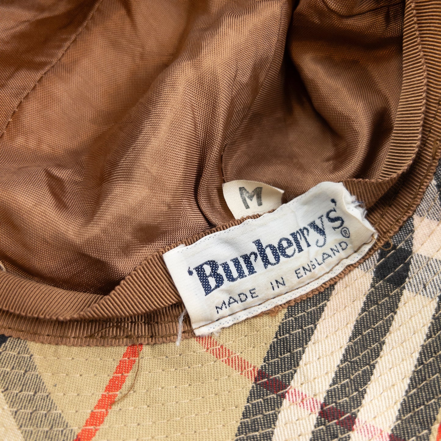 Vintage 80s Burberry Nova Check Bucket Hat Size M | O/S, Beige