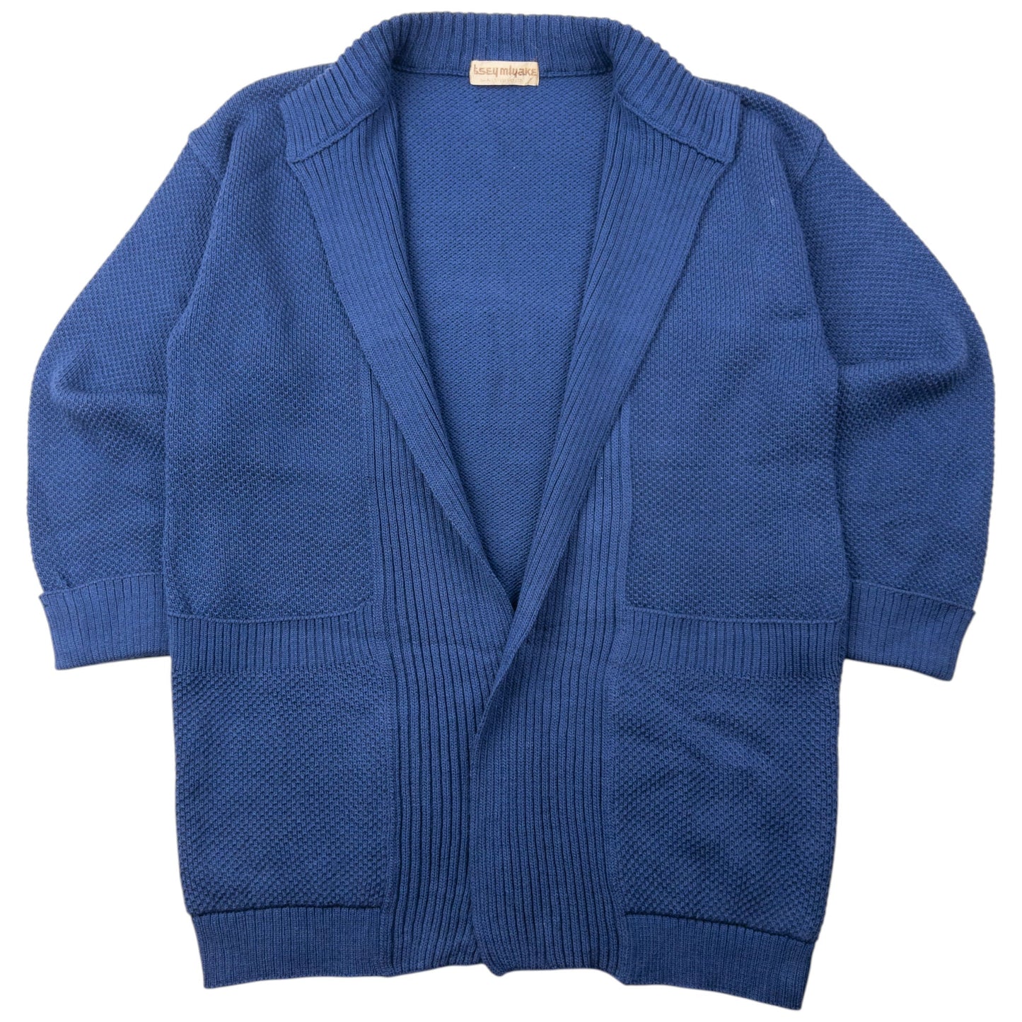 Vintage 80s Issey Miyake Knitted Wrap Cardigan Size S | Small, Blue