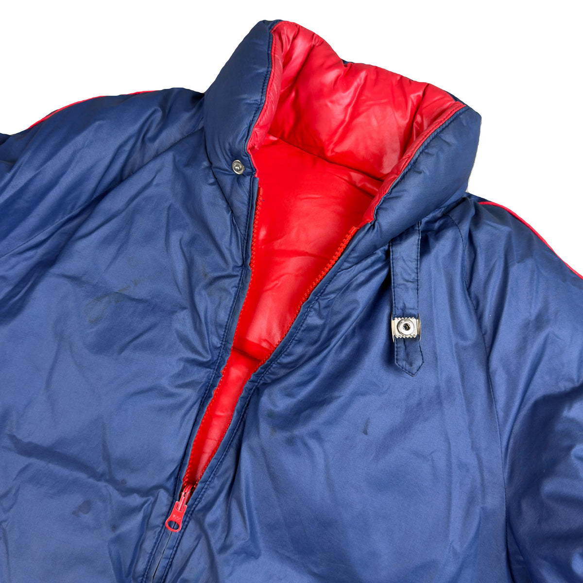 Moncler Reversible Puffer Jacket In Red & Navy (M) | Moncler, Navy