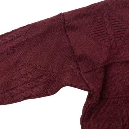 Vintage 90s Burberry Embroidered Knit Jumper Size XS | XS, Burgundy