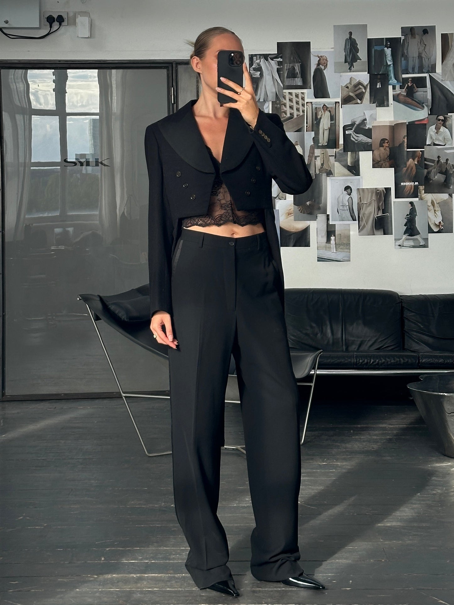 Vintage 1960s Wool Double Breasted Tuxedo Tailcoat Blazer - M