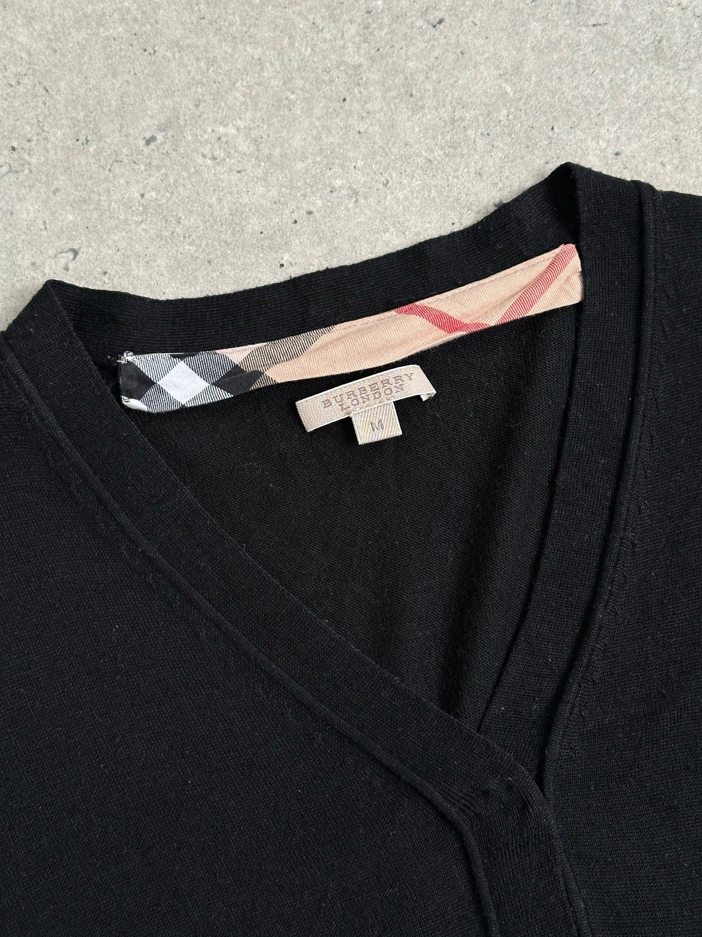 Burberry London 2000s Wool Silk Logo Cardigan - S