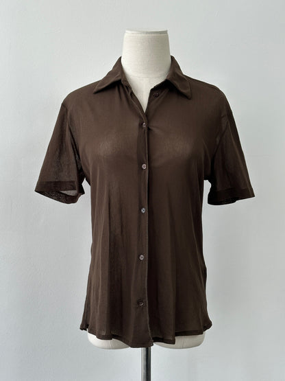Vintage 2000s Sheer Short Sleeve Shirt - M