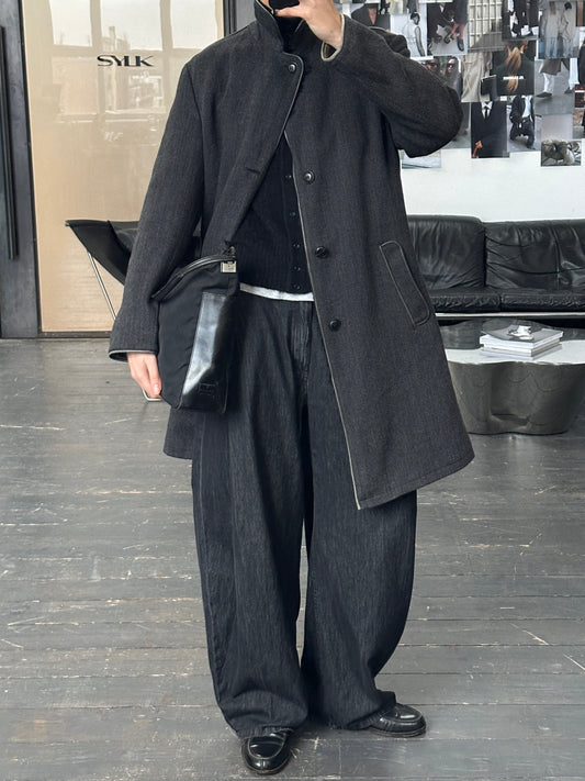 Armani Collezioni 2000s Wool Fur Collar Coat - L