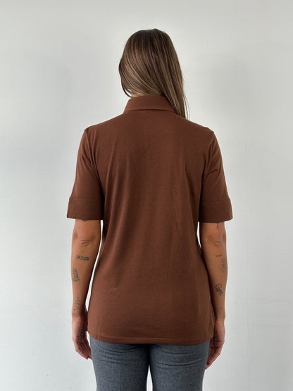 Italian Vintage 1970s Dagger Collar Polo Shirt - M
