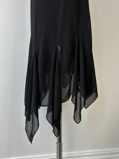 Vintage 2000s Asymmetrical Layered Sheer Midi Skirt - W24-28