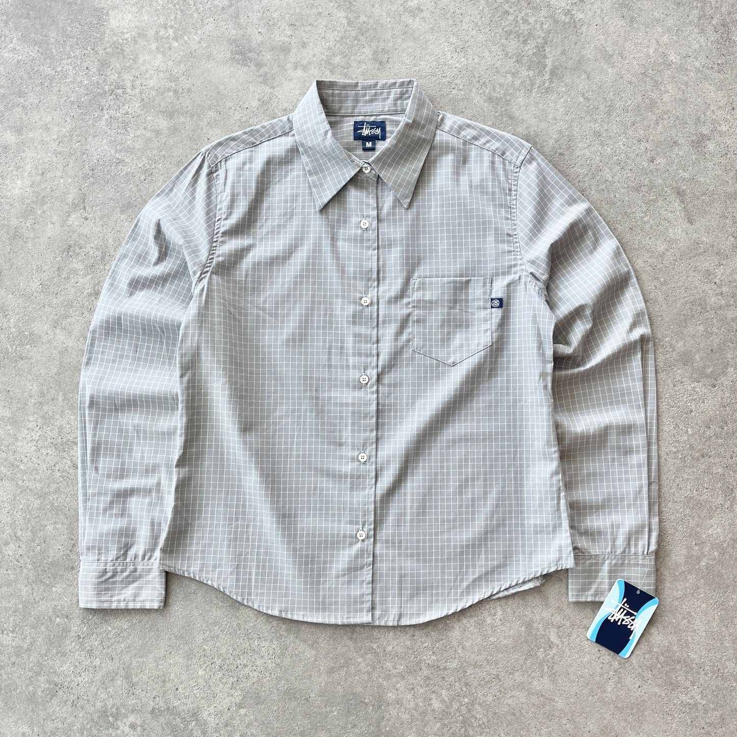 Stussy 2000s deadstock lightweight check shirt (M)