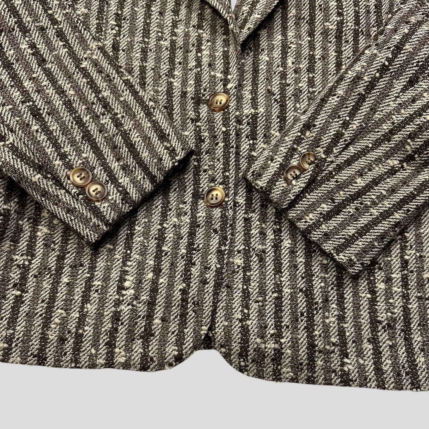 Gucci 1970’s Tweed Striped Wool Blazer Jacket - IT46 (S/M) | Default Title, Black and White