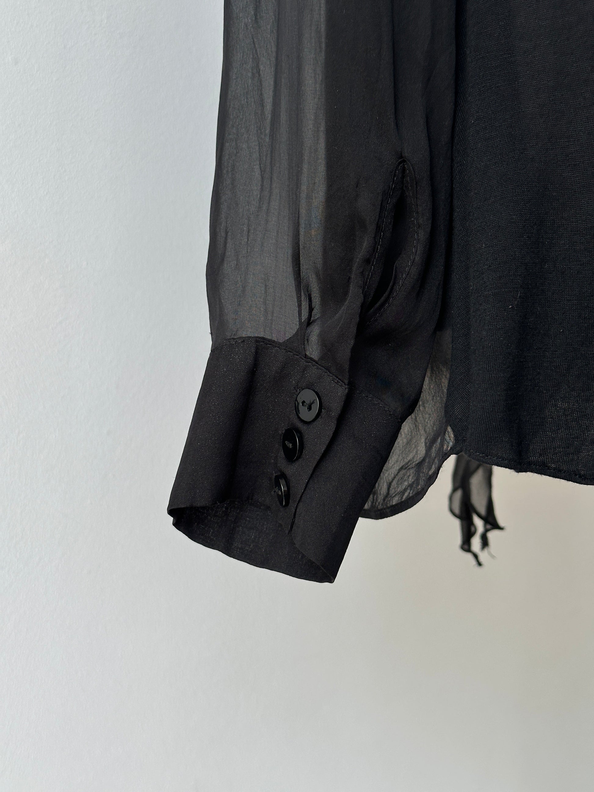 Vintage 2000s Pure Silk Ruffle Shirt - S-M