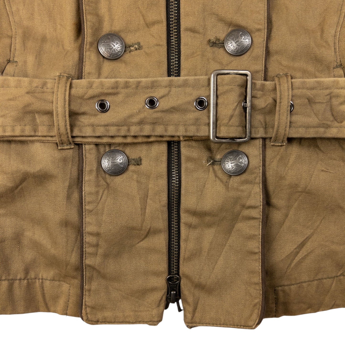 Vintage PPFM Buckle Military Jacket Women's Size M