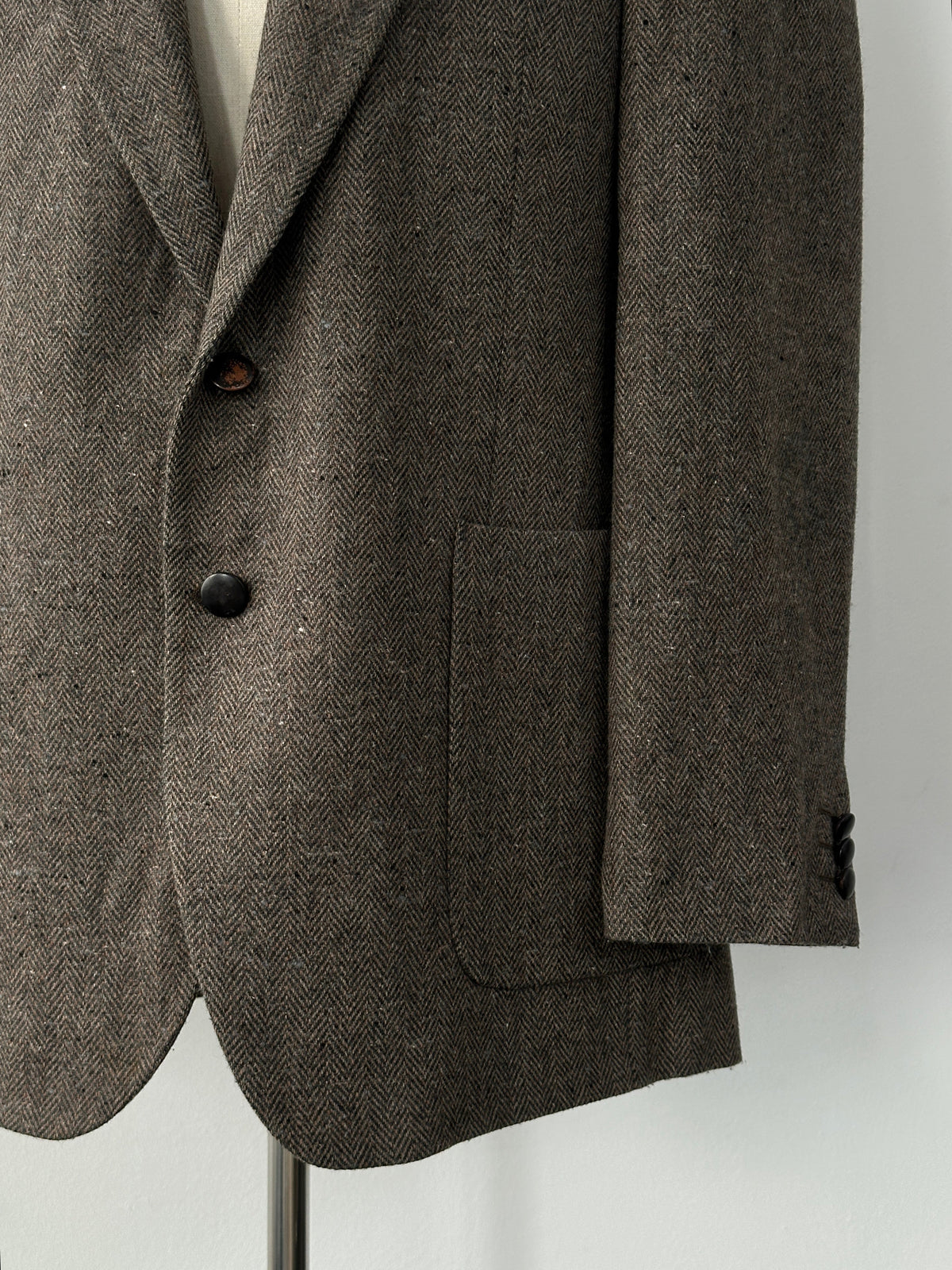 Yves Saint Laurent Menswear 1990s Pure Wool Herringbone Blazer - 42R