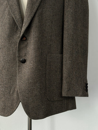 Yves Saint Laurent Menswear 1990s Pure Wool Herringbone Blazer - 42R