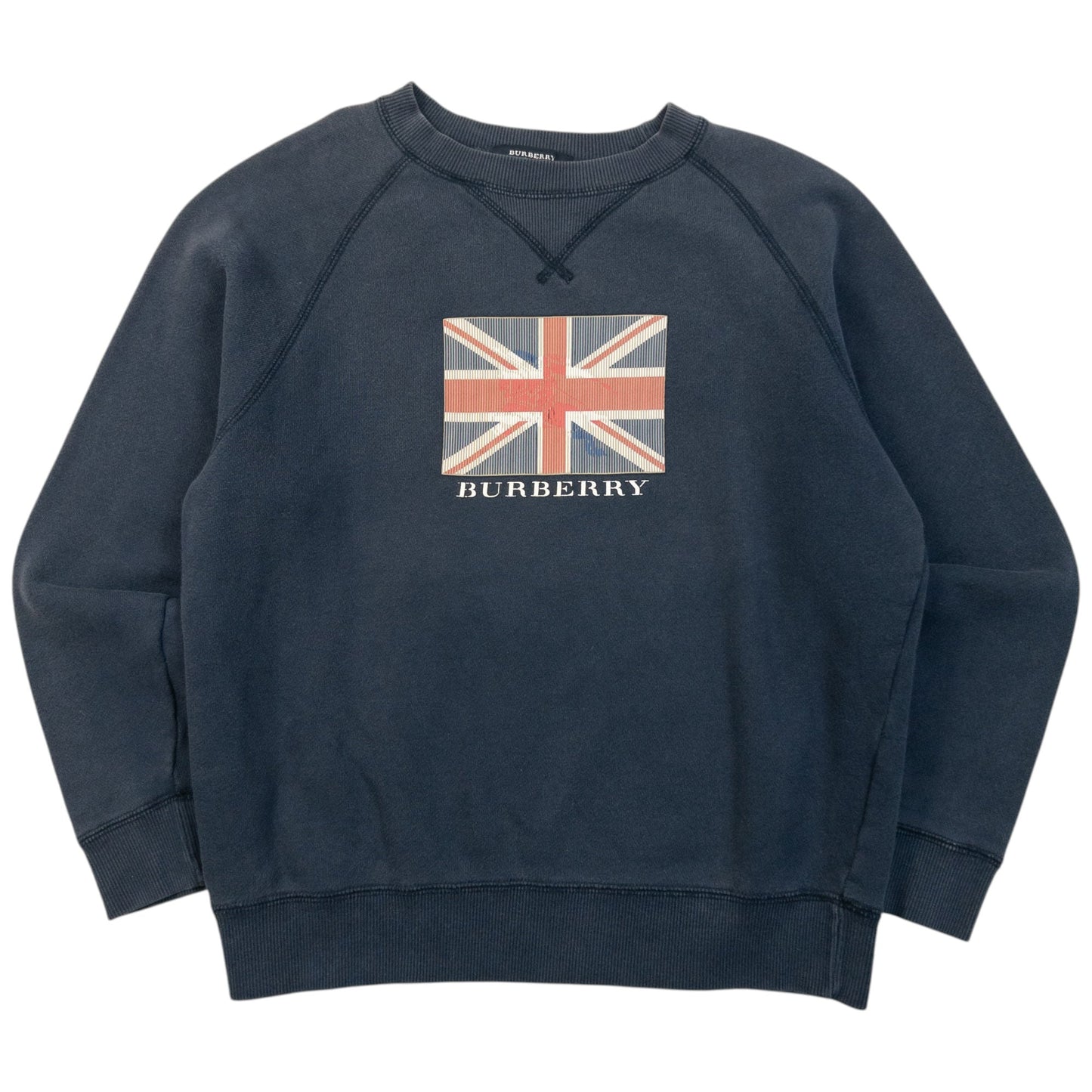 Vintage 2000s Burberry Union Jack Graphic Sweatshirt Womens Size XXS | XXS, Navy