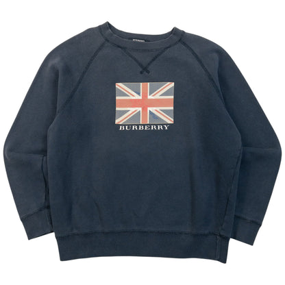 Vintage 2000s Burberry Union Jack Graphic Sweatshirt Womens Size XXS | XXS, Navy