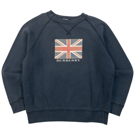 Vintage 2000s Burberry Union Jack Graphic Sweatshirt Womens Size XXS | XXS, Navy