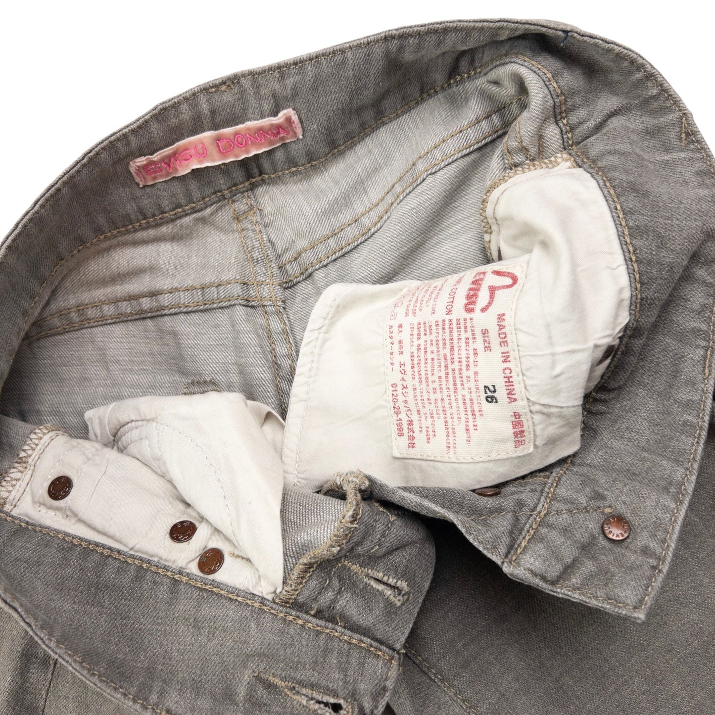 Vintage Evisu Donna Embroidered Japanese Denim Jeans Womens Size W28