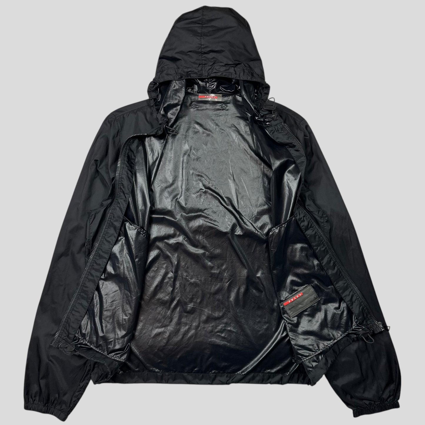 Prada Sport 2007 Nylon Ripstop Carbon Chest Logo Windbreaker Jacket - M | Default Title, Black