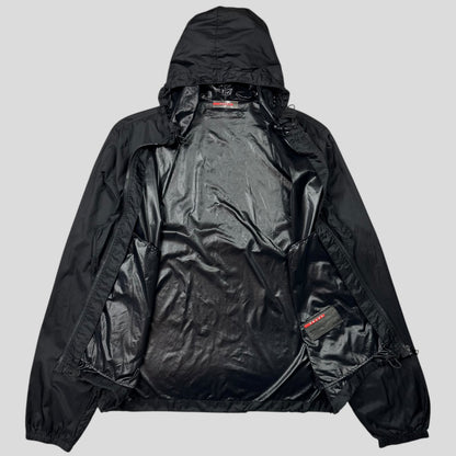 Prada Sport 2007 Nylon Ripstop Carbon Chest Logo Windbreaker Jacket - M | Default Title, Black