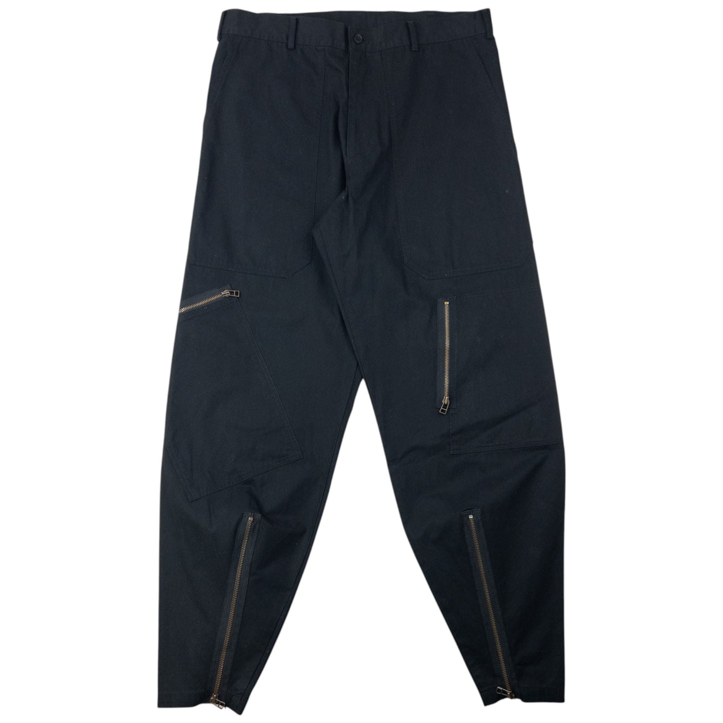 Vintage 2000s Yohji Yamamoto Zip Cuff Trousers Size W36 | W36, Black