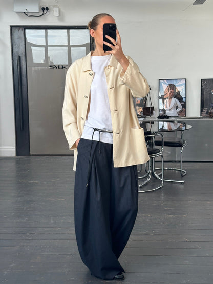 Gianni Versace Versatile 1990s Bespoke Button Pure Silk Blazer - XL