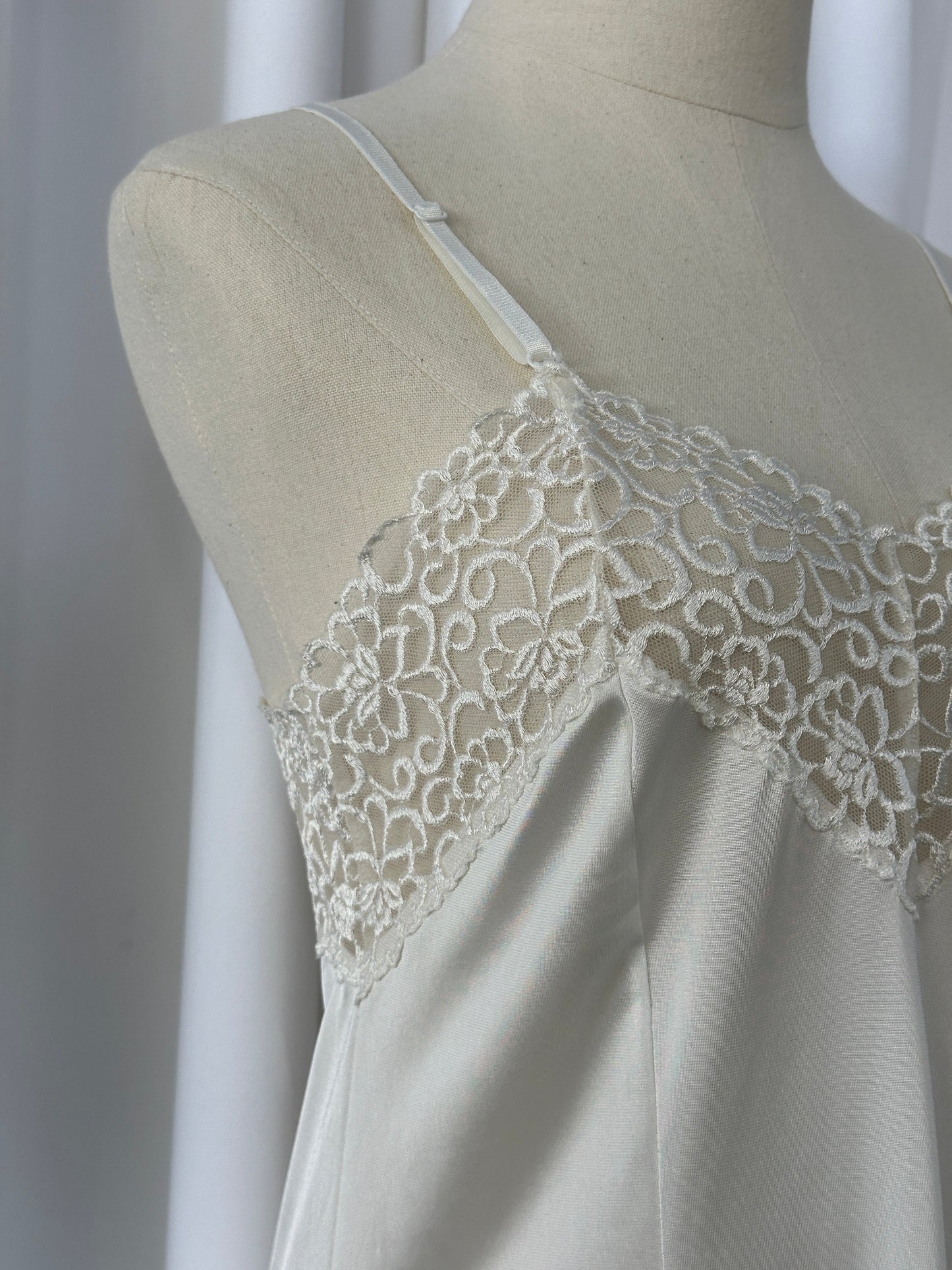 Vintage 1990s Lace Sheer Mini Slip Dress - M