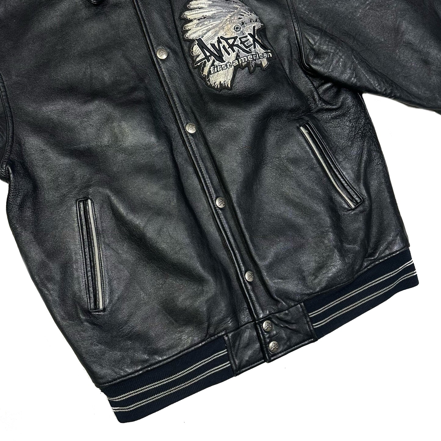 Avirex Leather Jacket In Black ( M )