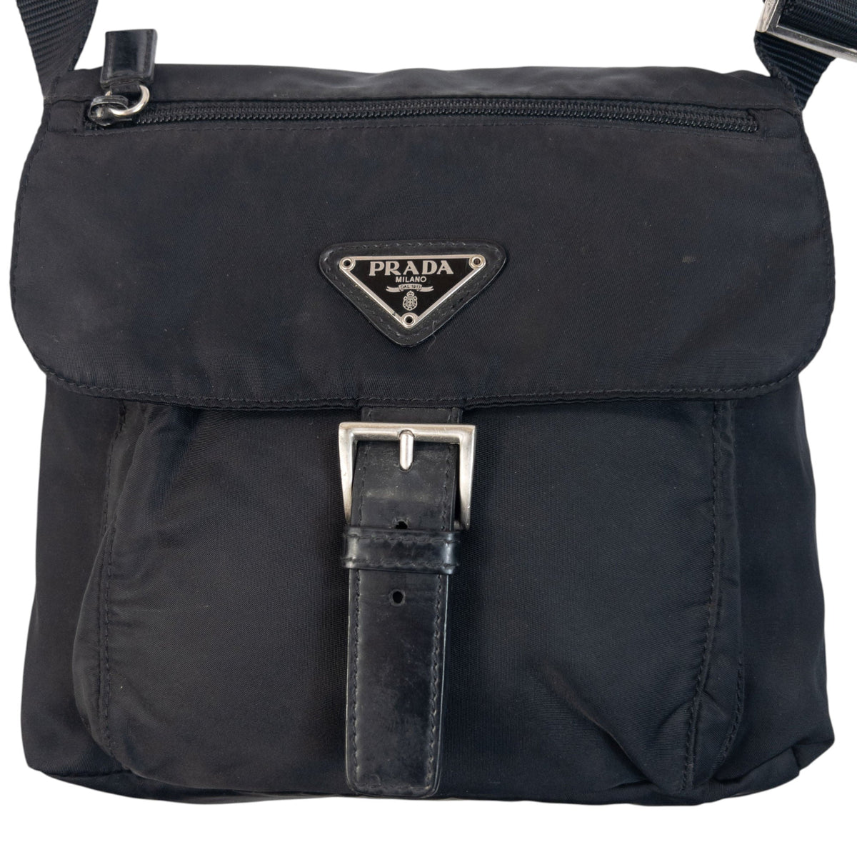 Vintage 2000s Prada Crossbody Bag | O/S, Black