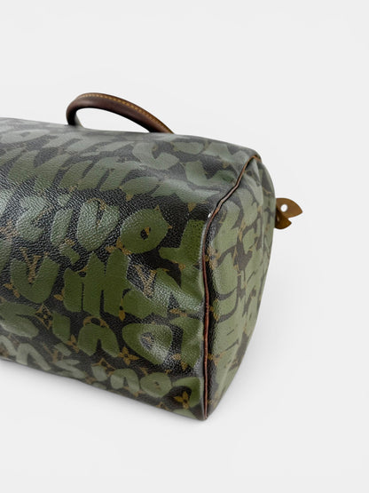 2001 Louis Vuitton x Stephen Sprouse Khaki Graffiti Speedy 30 Handbag | O/S, Multicoloured