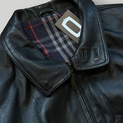 Burberry 1990's Leather Flight Jacket L