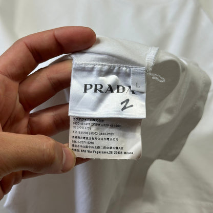 Prada 2019 Double Logo White Triangle T-shirt - M | Default Title, White