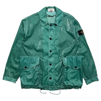 Stone Island Supreme Glazed New Silk Jacket | Large, Green