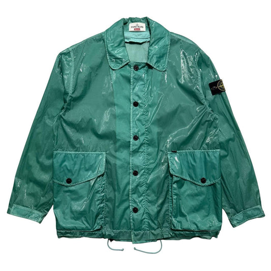 Stone Island Supreme Glazed New Silk Jacket | Large, Green