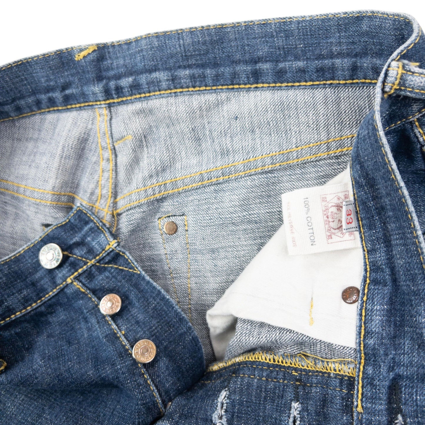 Vintage 2000s Evisu Painted Daicock Japanese Denim Jeans Size W31