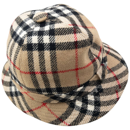 Vintage 80s Burberry Nova Check Bucket Hat Size S | O/S, Beige