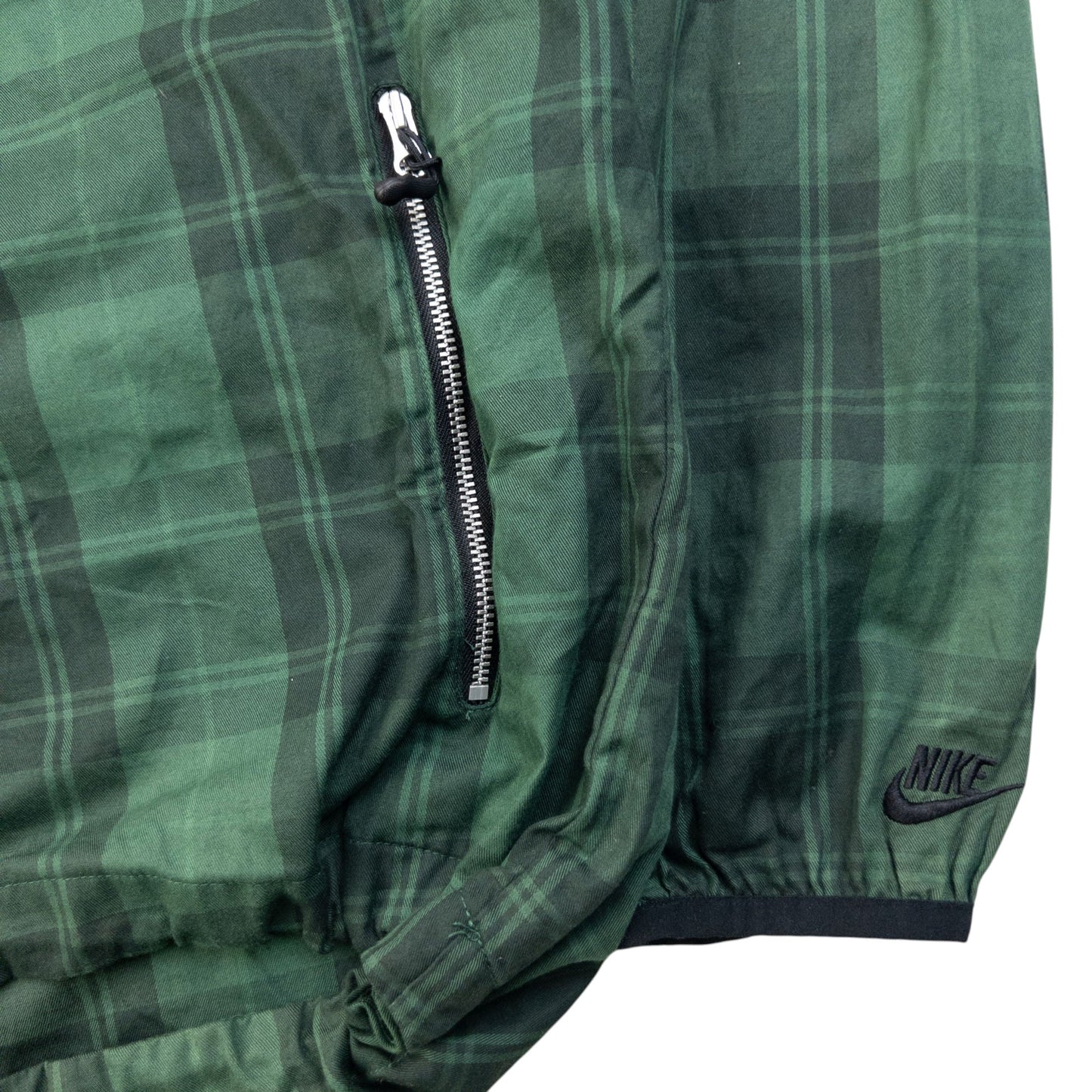 Vintage 2000s Nike Checkered Zip Up Jacket Size M | Medium, Green
