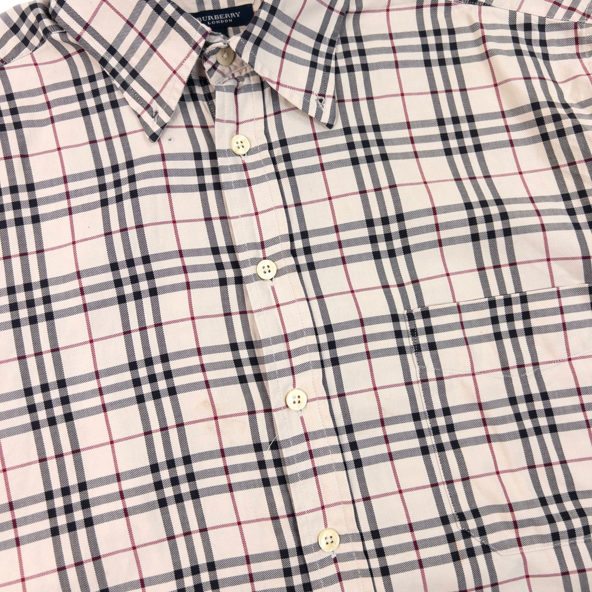 Vintage 2000s Burberry Nova Check Long Sleeve Button Up Shirt Size L | Large, Black