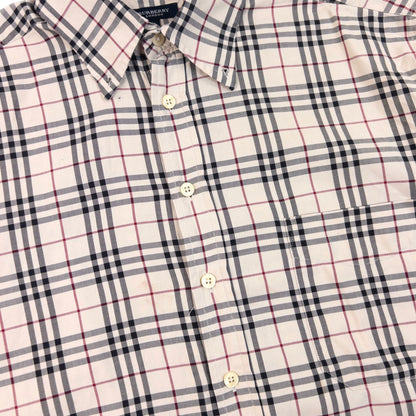 Vintage 2000s Burberry Nova Check Long Sleeve Button Up Shirt Size L | Large, Black