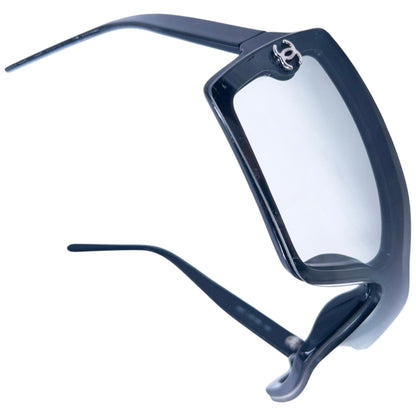 Vintage 2000s Chanel Shield Sunglasses | O/S, Black