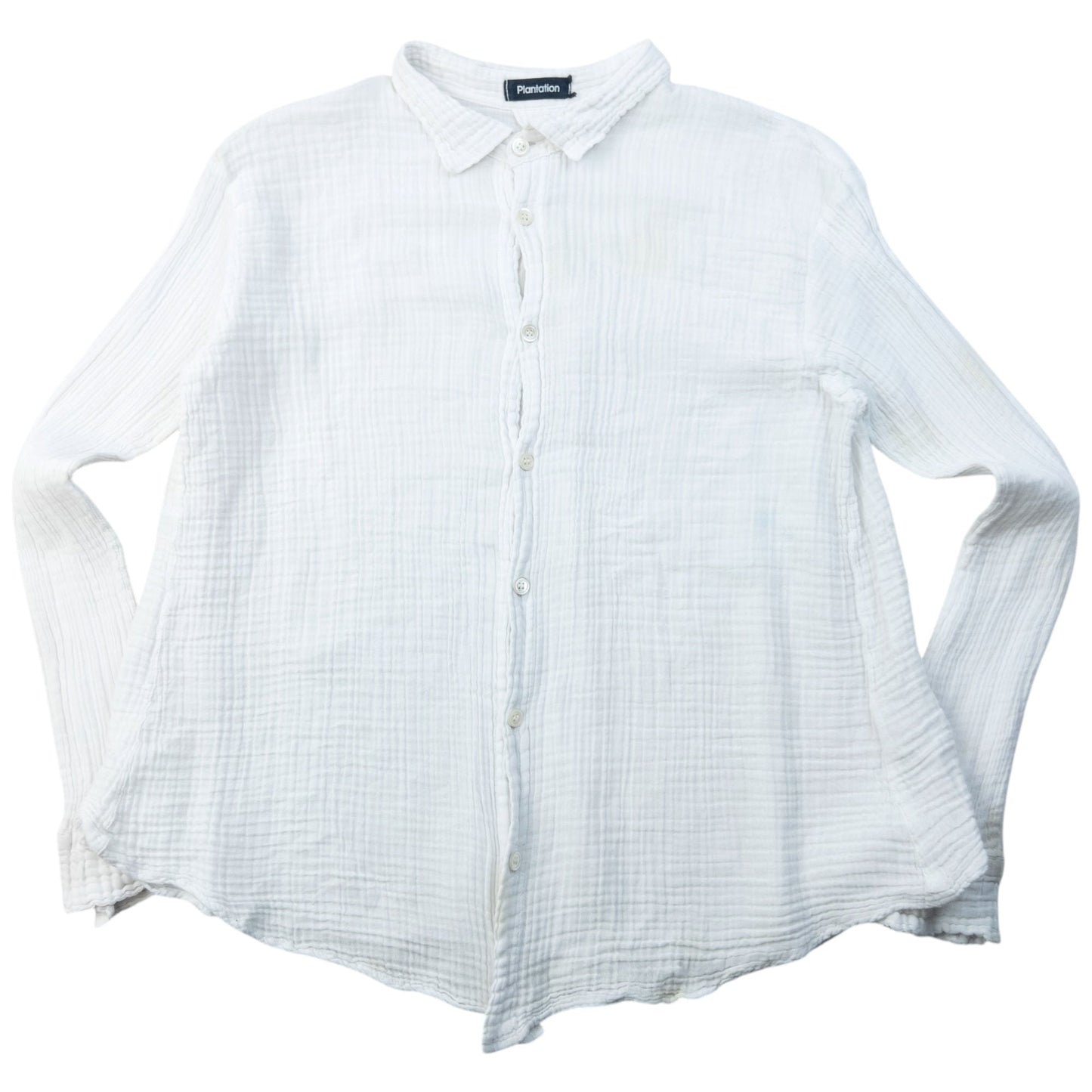 Vintage 90s Plantation By Issey Miyake Crinkle Button Up Shirt Womens Size S | Small, White