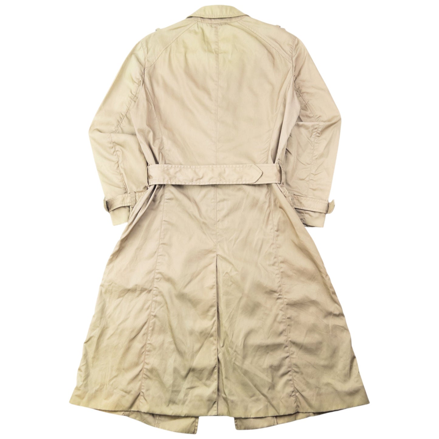 Vintage 2000s Prada Belt Waist Trench Jacket Womens Size M | Medium, Beige