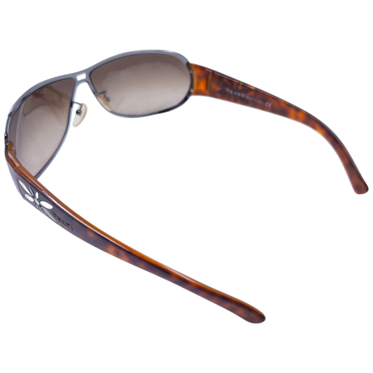 Vintage 2000s Prada Tortoise Shell Flower Sunglasses