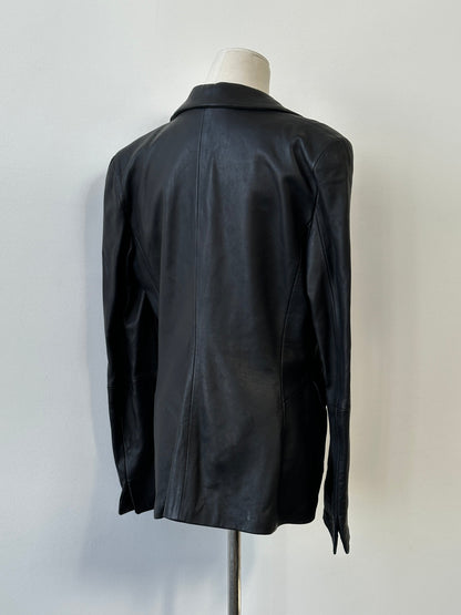 Emporio Armani 1990s Fitted Lamb Leather Jacket - S