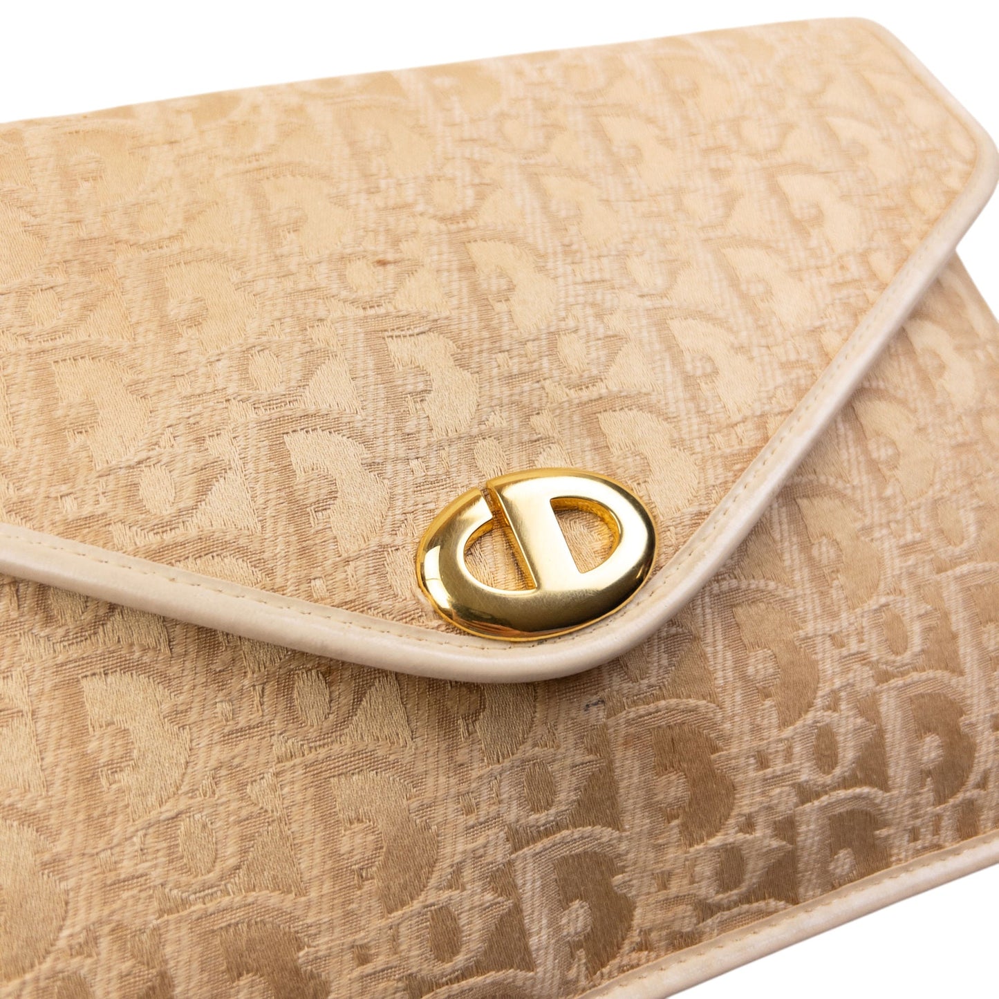 Vintage 90s Dior Monogram Clutch Bag | O/S, Beige