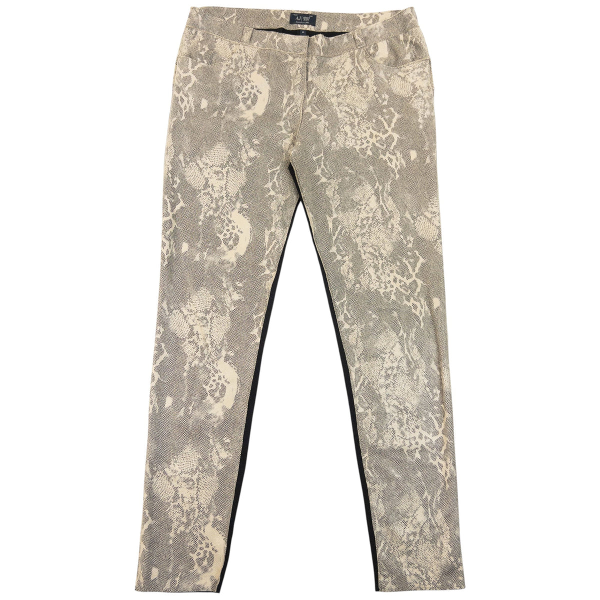 Vintage 2000s Armani Jeans Snakeskin Pattern Jacket & Trousers Set Womens Size L | Large, Black