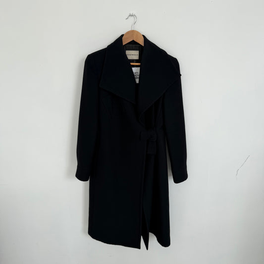 fw2001 emporio armani runway wool trenchcoat | O/S, Black