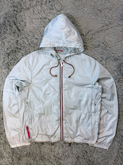 Prada Sport 00’s Ice Blue Contrast Detailed Nylon Windbreaker - M/L | O/S, Ice Blue