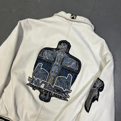 Avirex American Legend Leather Jacket In White ( XL )