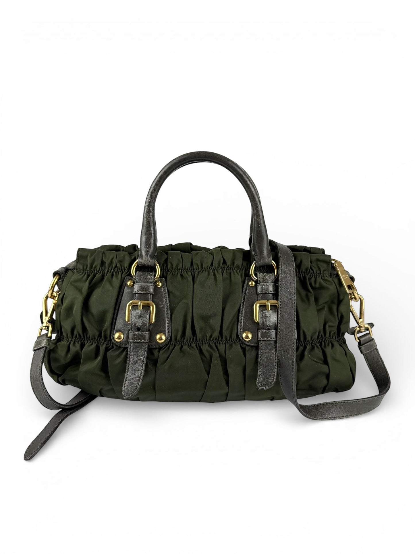 2010s Prada Nylon Tessuto Gaufre 2Way Handbag | O/S, Gold